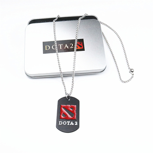 dota2刀塔挂件金属吊坠盾牌链条武器钥匙扣男生个性饰品游戏项链