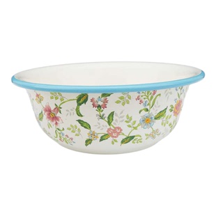 珐琅搪瓷盆草莓米饭碗老式铁瓷碗家用搅拌盆汤面碗饺子馅盆耐高温