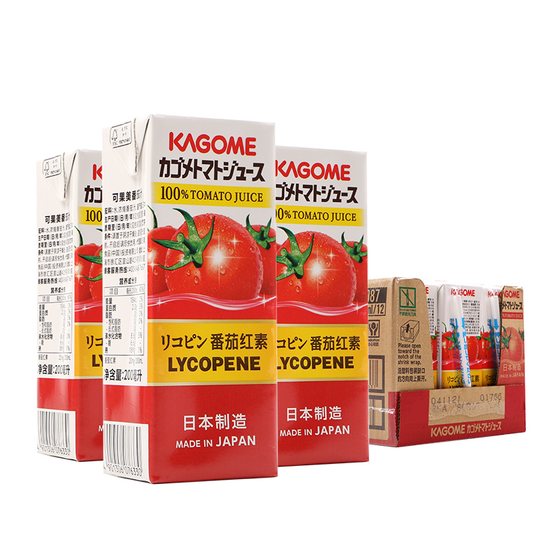 日本进口kagome可果美番茄汁12盒/整箱野菜生活0脂肪混合果蔬汁