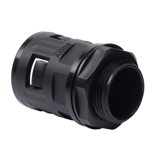 塑料波纹管快速接头PA66尼龙快插穿线软管外螺纹大口径固定连接器