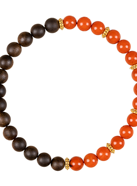 山川心语南红沉香文莱木手串