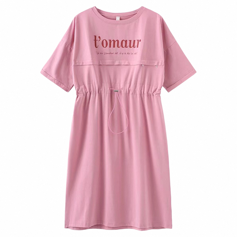 夏季孕妇哺乳连衣裙外穿时尚辣妈款月子服过膝长款拉链式喂奶衣服