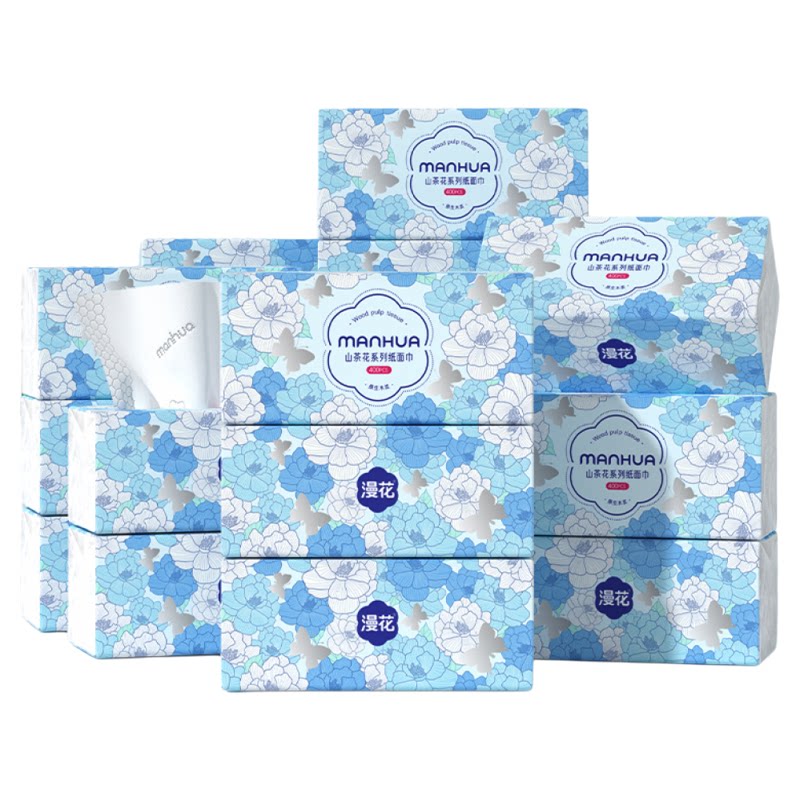 漫花400张20包抽纸家用实惠装