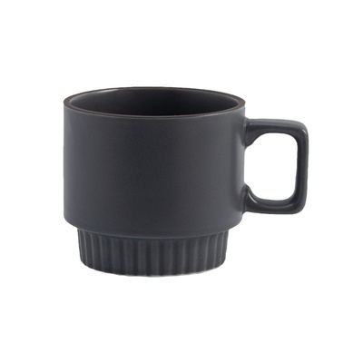 咖啡杯带盖勺复古办公水杯早餐杯