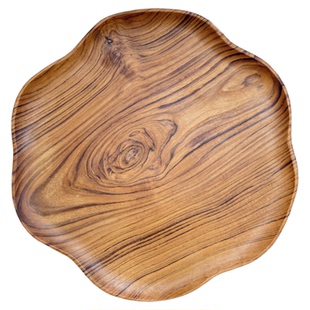 柚木艺术早餐托盘实木餐盘异形木盘大号果盘木质茶盘吐骨盘子茶托