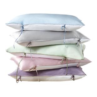 万事利真丝枕巾100%桑蚕丝纯色丝绸枕头巾绑带单人宿舍家用-流萤