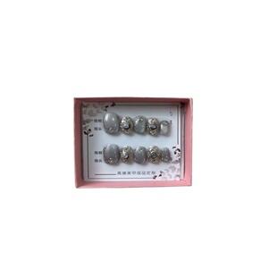 秋冬公主款超短梯猫眼十字钻纯手工定制穿戴甲可拆卸手工美甲成品