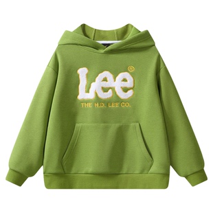 Lee kids童装连帽加绒卫衣男童女童秋冬新款保暖休闲百搭长袖上衣