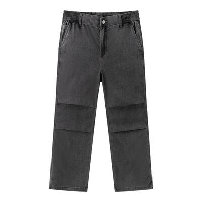 森马宽松直筒伞兵裤复古牛仔裤男