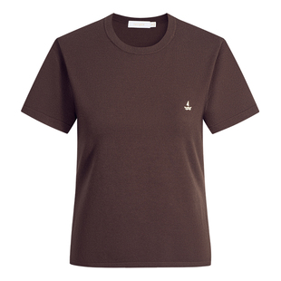 Navigare意大利小帆船圆领短袖针织衫女2026春夏新款套头T恤上衣