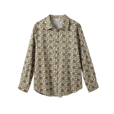 inlife复古港风印花衬衫女