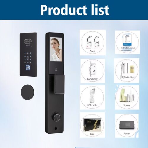 跨境嵌入式智能锁掌静脉涂鸦WiFi快连指纹密码锁别墅大门锁防盗门