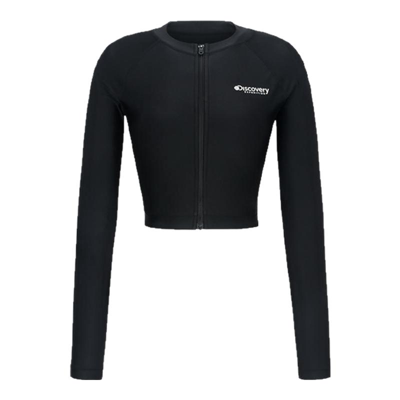 Discovery探索冲浪浮潜分体式泳装短款游泳长袖上衣女