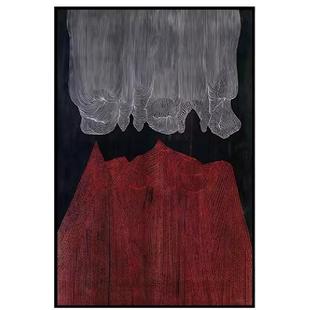 抽象奶油宅寂侘寂风客厅装饰画无框画民宿酒店软装油画布挂画定制