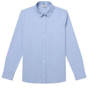 【宋佳明星同款】Hazzys哈吉斯牛津纺衬衫上衣女2025年新款秋衬衣