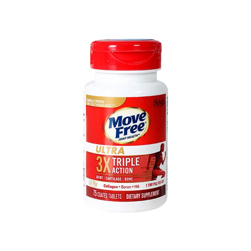美国直邮Schiff Move Free 益节 Ultra骨胶原白瓶维骨力75粒*2瓶