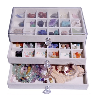 矿石标本原石女孩儿童天然矿晶珠手链戒指串珠子DIY设计首饰创意