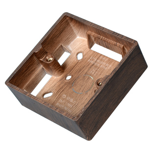 86型复古风明装开关插座面板接线盒底盒明线盒明布线盒子木纹明盒