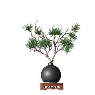 中式仿真松树枝假松针绿植盆景套装简约禅意家居客厅桌面摆放花艺