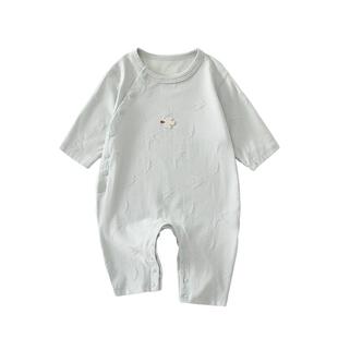 婴儿衣服夏季薄款长袖连体衣66码婴幼儿宝宝透气夏装夏天空调服男