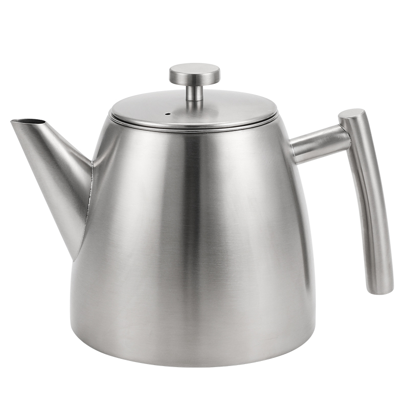 不銹鋼茶壺雙層防燙泡茶壺專用帶濾網(wǎng)茶具家用酒店茶水壺大容量