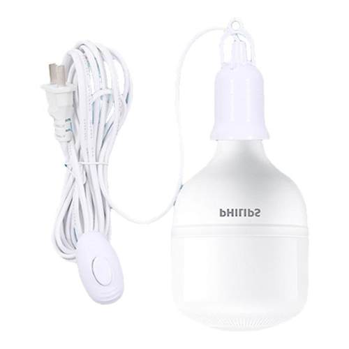 飞利浦带线LED灯泡E27带插头开关线超亮40w50w悬挂式螺口工厂灯泡