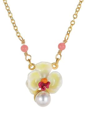 juicygrape甜美蝴蝶兰珍珠项链