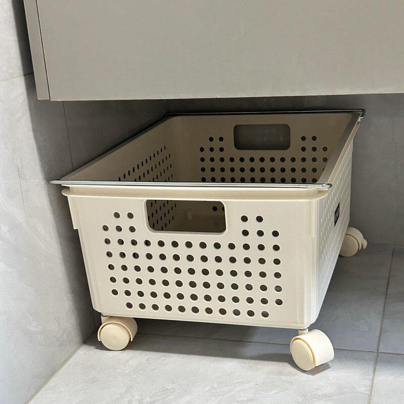 【新家的100个快递】柜下浴室脏衣篓带轮脏衣篮小推车衣服收纳筐