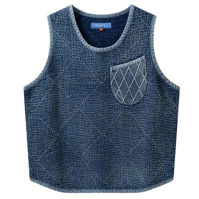 DANIELKATE全棉靛蓝刺子马甲