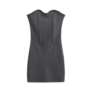 YoungGirlDay御姐纯欲性感露背鱼骨线收腰紧身抹胸连衣裙包臀短裙