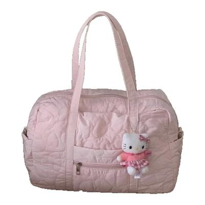 特调奶油爱心绗缝收纳包通用女包包可套拉杆箱旅行袋大容量单肩包