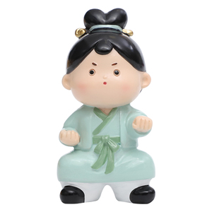 八段锦摆件可爱女孩桌面装饰