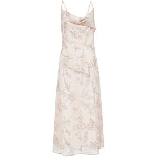 ONLY2025夏季新款性感荡领细肩带印花荷叶边长裙吊带连衣裙女