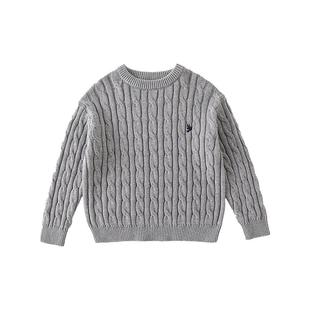 贝肽斯儿童毛衣2026秋冬红色针织宝宝保暖长袖圆领纯棉百搭上衣S