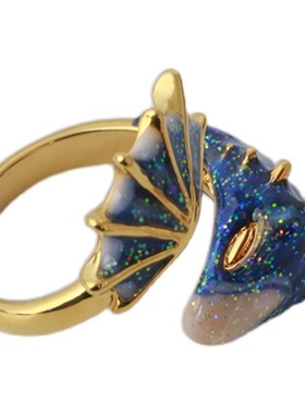 欧美个性创意珐琅彩釉小恐龙开口