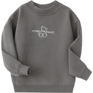 小象汉姆男童男童加绒毛衣冬装加厚款儿童针织衫打底衫2025新款潮