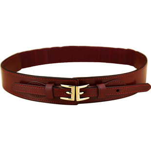 腰封女真皮头层牛皮红色皮带宽装饰配连衣裙大衣时尚本命年束腰带