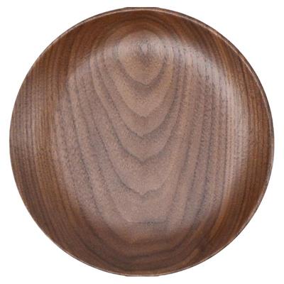 黑胡桃整木圆形木盘收纳盘