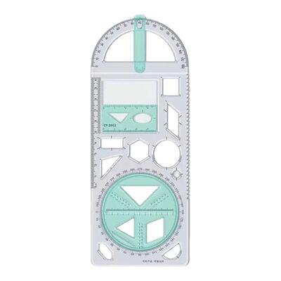 小学生多功能活动角绘图尺初中高中函数平面图形几何尺画角量角器
