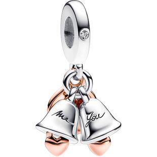 Pandora潘多拉奥莱双色婚礼钟声二合一吊饰小众礼物