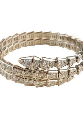 大女主气质双层蛇骨纯银超闪手镯