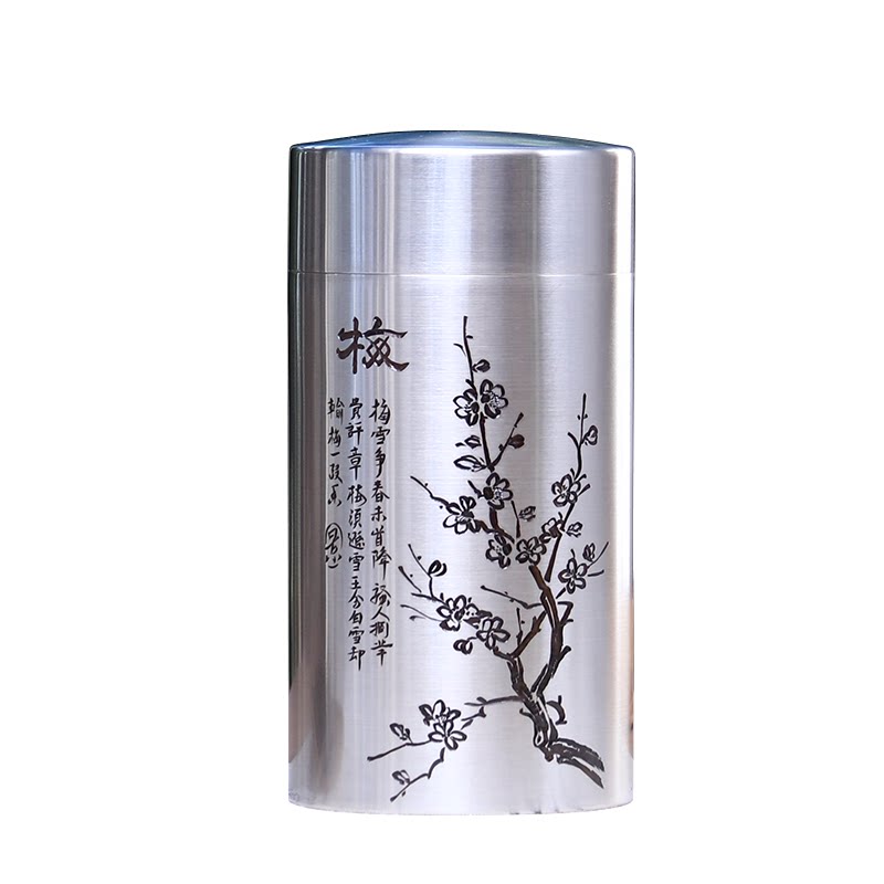 锡都云南个旧手工四君子直筒茶罐