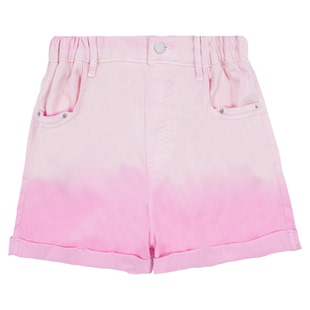 memoryin童装牛仔短裤两个小朋友女孩简约百搭渐变扎染短裤