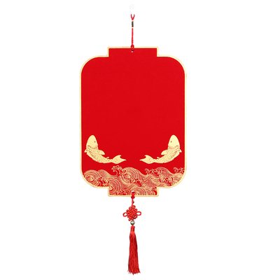宫灯挂饰新春万年红宣纸福卡