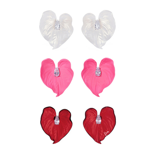 王鸥同款 MAKIIMAKII3D打印红掌耳钉耳夹王菲虾片耳饰高级感度假