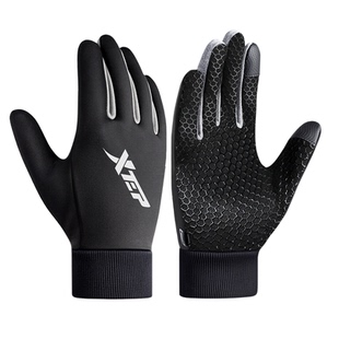 特步保暖手套骑行男户外跑步摩托车全指套防寒女加绒加厚滑雪防风