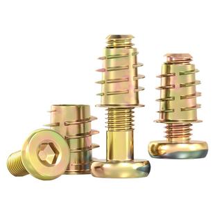 家具螺丝紧固件内外牙螺母床连接件桌椅柜子木板预埋螺帽配件M6M8