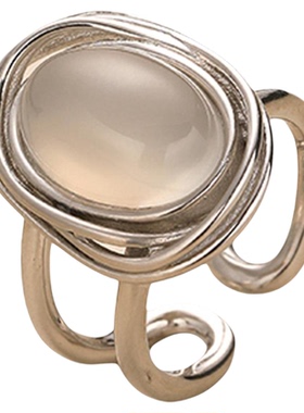 素图女925银轻奢简约开口戒指