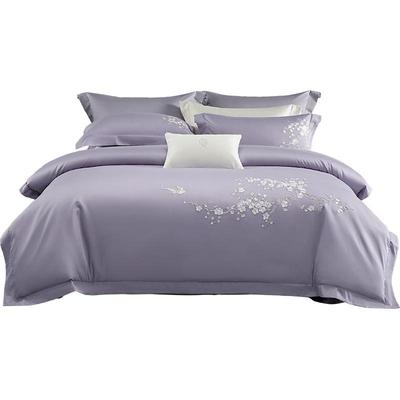 水星家纺60支长绒棉贡缎四件套