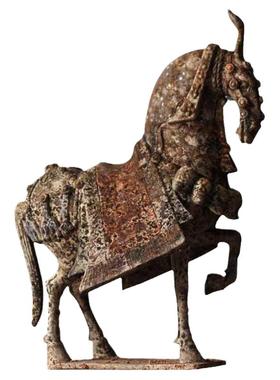 彩陶南北朝战马收藏品古玩